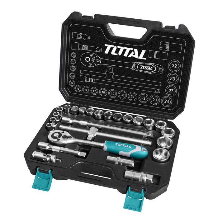 TOTAL | Socket Set 1/2" in Blow Mould Box 25Pc