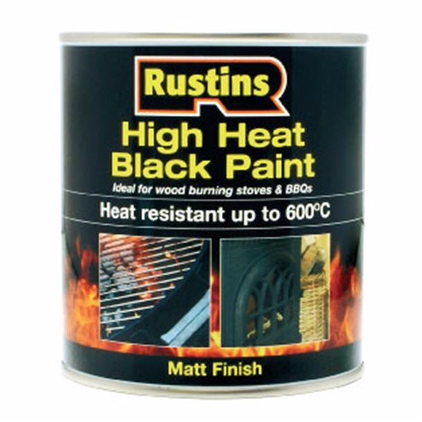 Rustins | Paint Black High Heat 500ml