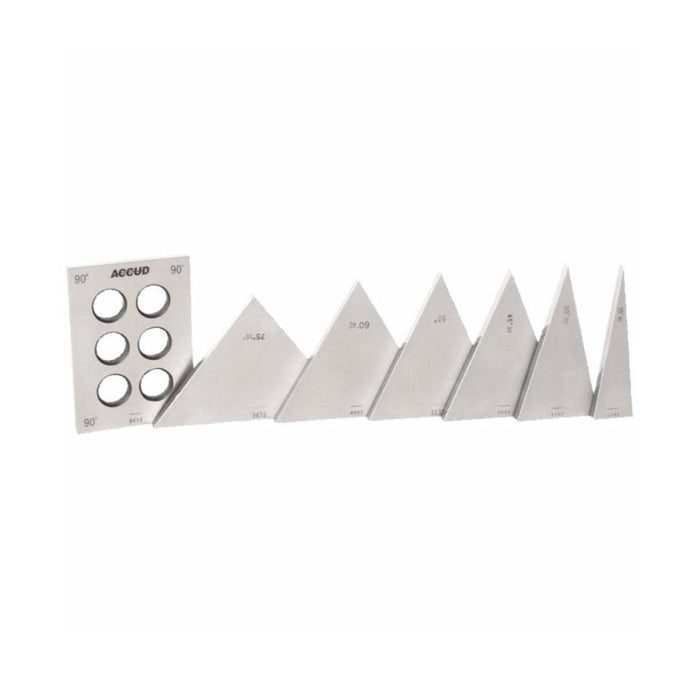 Accud | Angle Gauge Block Set 7Pc Triangle 15, 30, 45, 50, 60, 75 & 90º