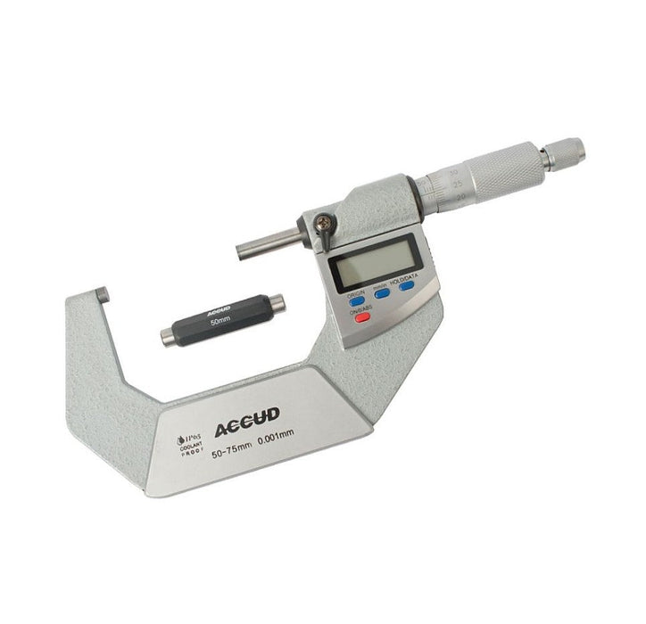 Accud | Micrometer Digital Outside IP65 50-75mm 0.003mm Acc. 0.001mm Res.