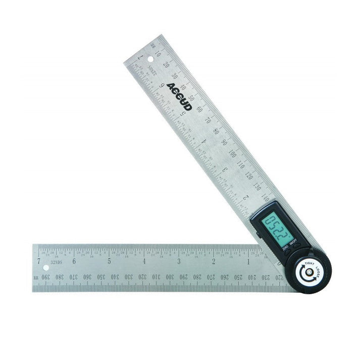 Accud | Protractor Digital 200mm Blade 0-360º