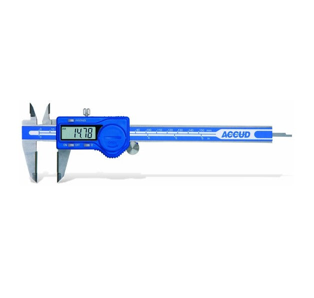 Accud | Vernier Digital Calliper 0-150mm/0-6" with Carbide tipped Jaws