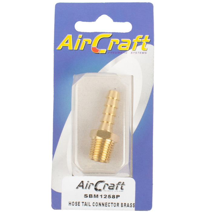 AirCraft | Hose Tail Connector Brass 1/4"MX8mm 1Pc