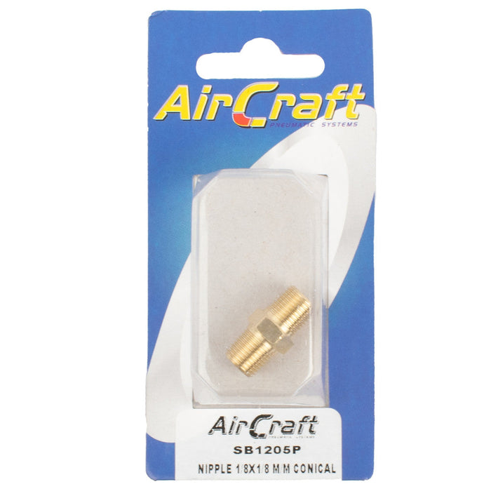 AirCraft | Nipple 1/8"X1/8" M/M Conical 1Pc