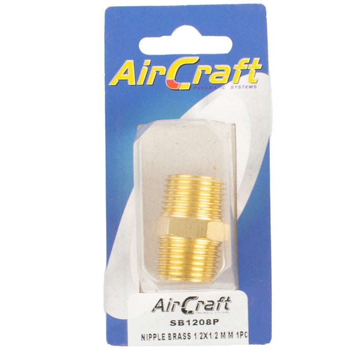 AirCraft | Nipple Brass 1/2"X1/2" M/M 1Pc