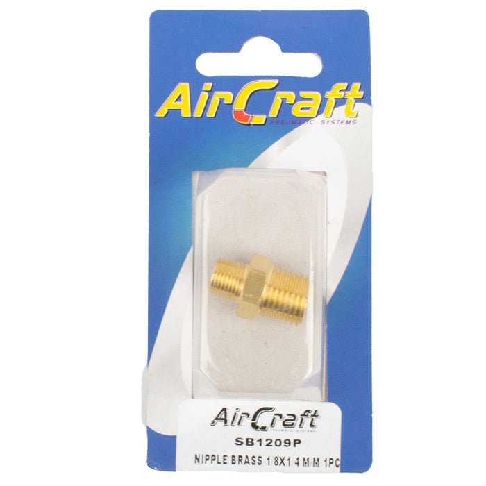 AirCraft | Nipple Brass 1/8"X1/4" M/M 1Pc