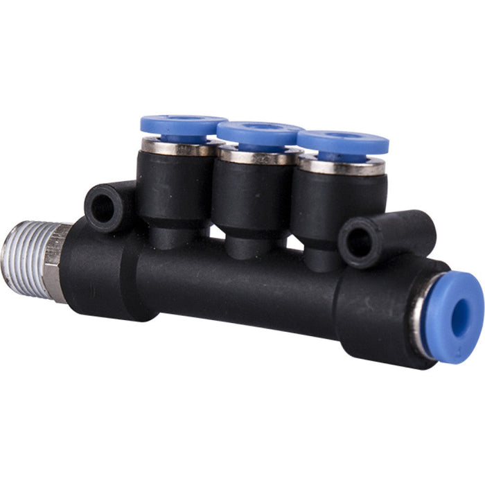 AirCraft | PU Hose Fitting Manifold 4 X 4mm Port X 1/8"M