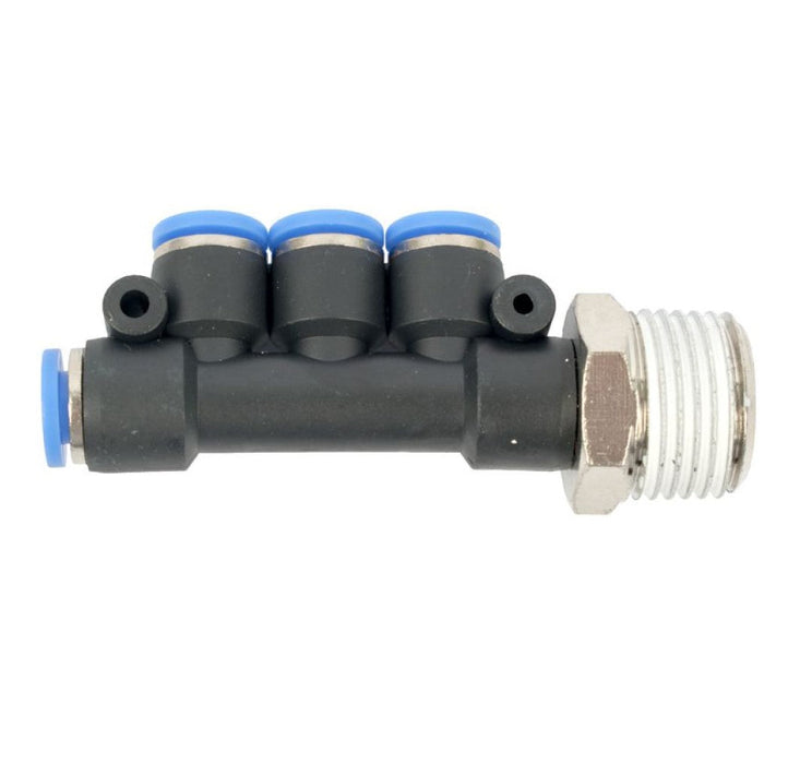 AirCraft | PU Hose Fitting Manifold 4 X 6mm Port X 1/2"M