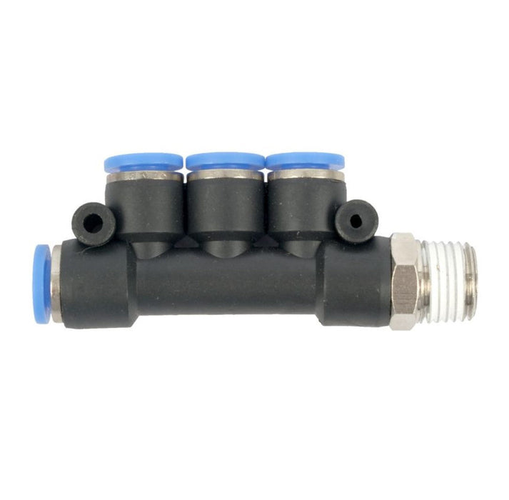 AirCraft | PU Hose Fitting Manifold 4 X 6mm Port X 1/4"M