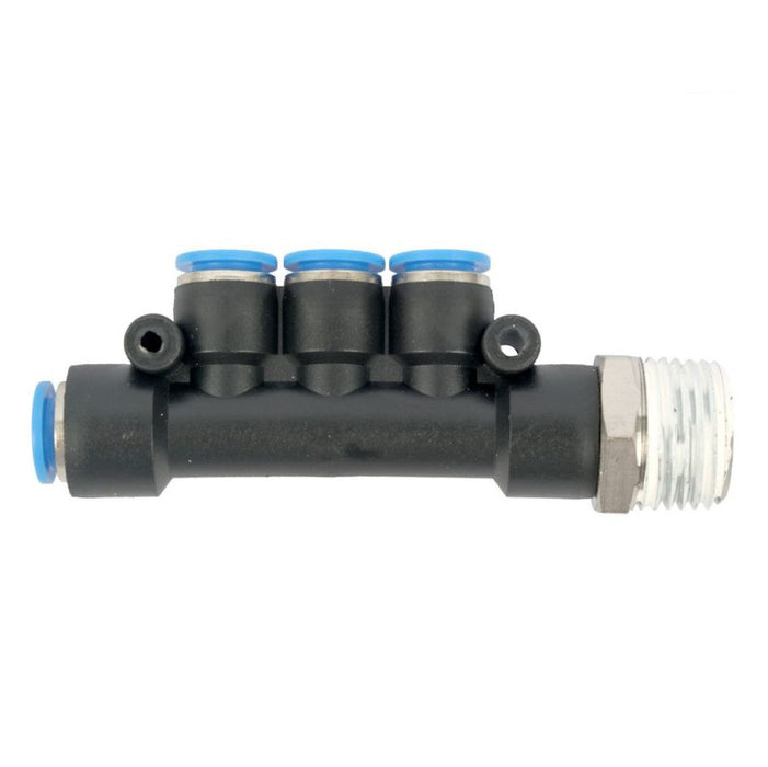 AirCraft | PU Hose Fitting Manifold 4 X 8mm Port X 1/2"M