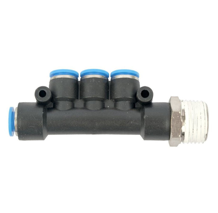 AirCraft | PU Hose Fitting Manifold 4 X 8mm Port X 1/4"M