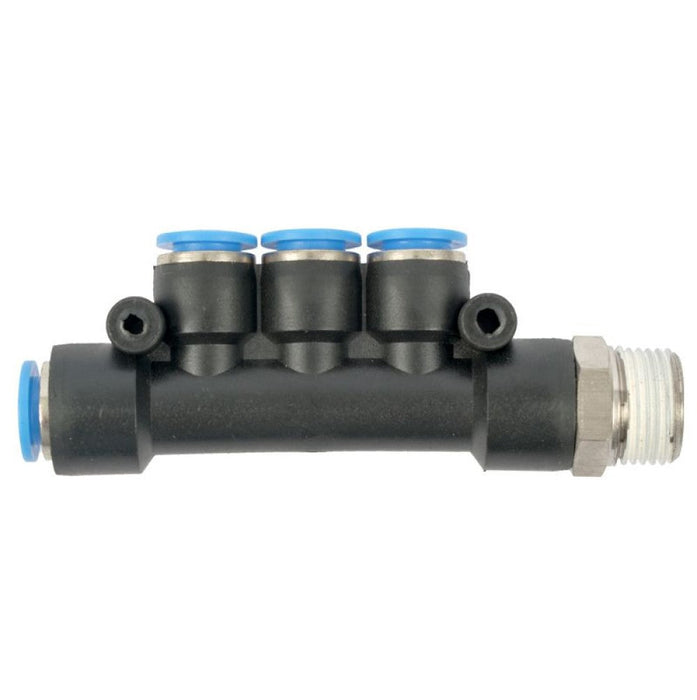 AirCraft | PU Hose Fitting Manifold 4 X 8mm Port X 3/8"M