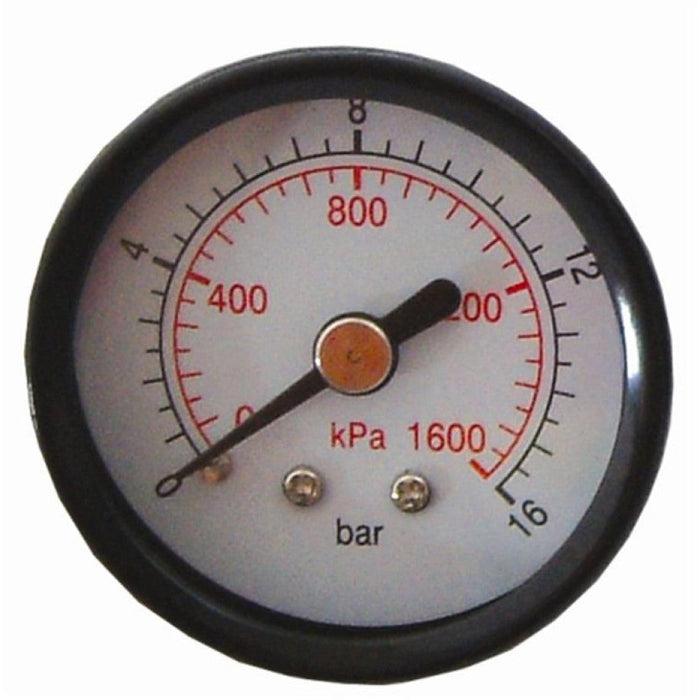 AirCraft | Pressure  Gauge 50mm 1/4" Rear Fit 0-16Bar 0-1600kPa