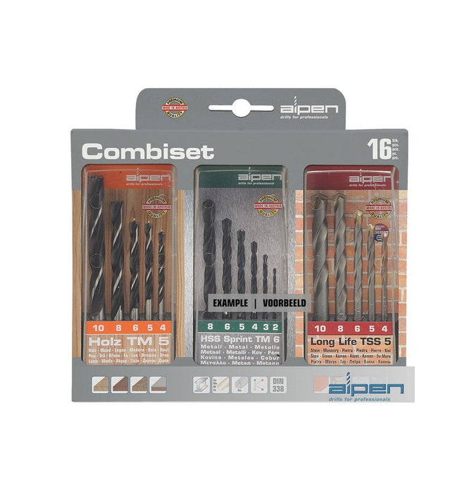 Alpen | Drill Bit Combi Set Wood Metal & Masonry 3 Pack | ALP810031 - BPM Toolcraft