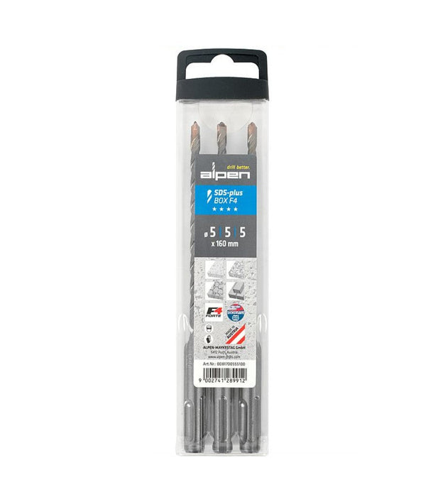Alpen | Drill Bit SDS-plus F4 Forte 5,0mm X 160/100mm Set 3Pc