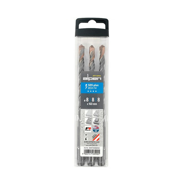 Alpen | Drill Bit SDS-plus F4 Forte 8,0mm X 160/100mm 3Pc