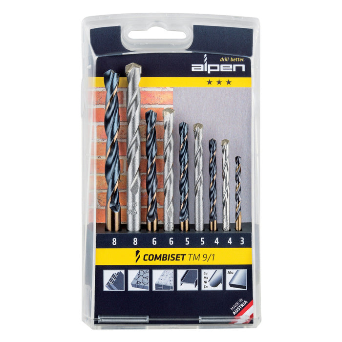 Alpen | Drill Bit Set HSS Combiset 3-8mm 9Pc