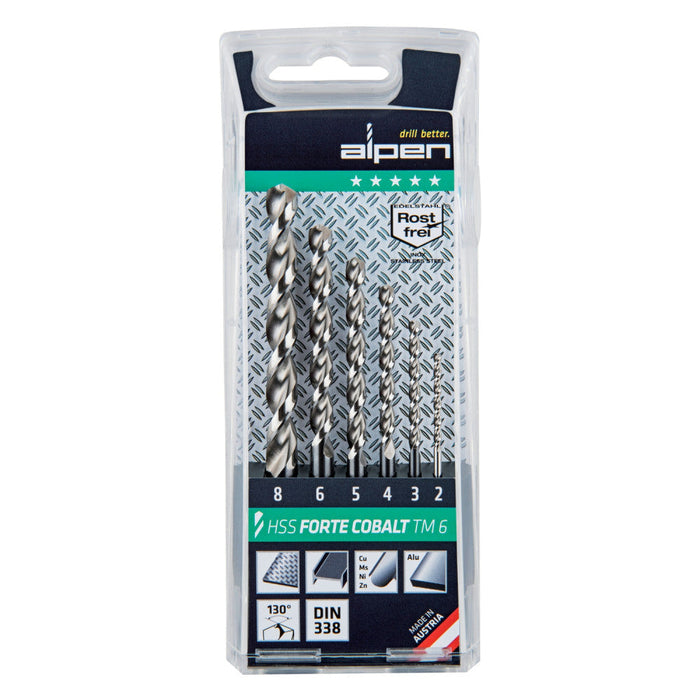 Alpen | Drill Bit Set HSS Forte Cobalt 2-8mm 6Pc