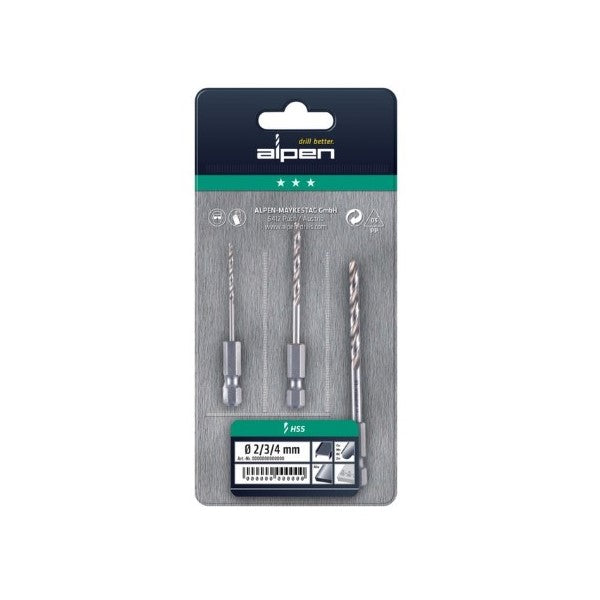 Alpen | Drill Bit Set HSS Super Hex Shank 3Pc