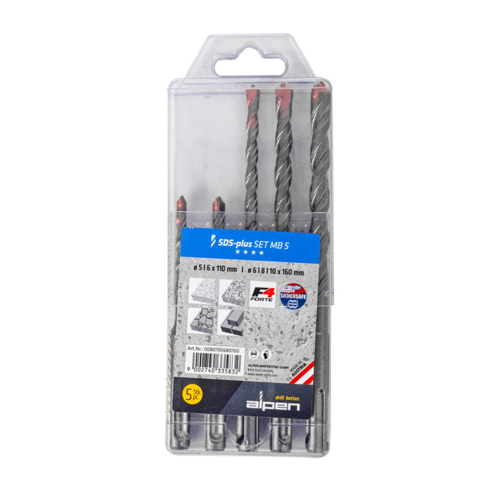 Alpen | Drill Bit Set SDS-plus F4 Forte 5Pc