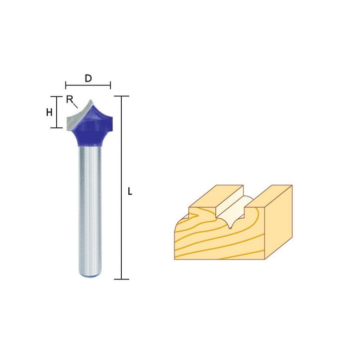 Betop | Router Bit Beading 21.42 X 12.70mm X 06.35 R - 1/2" Shank