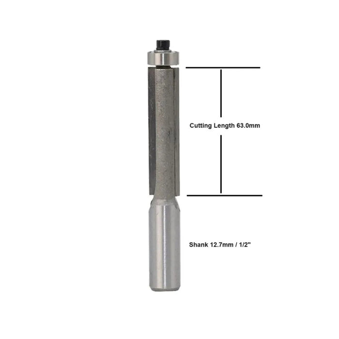 Betop | Flush Trim 12.70 X 63.0mm - Bottom Bearing - 1/2" Shank