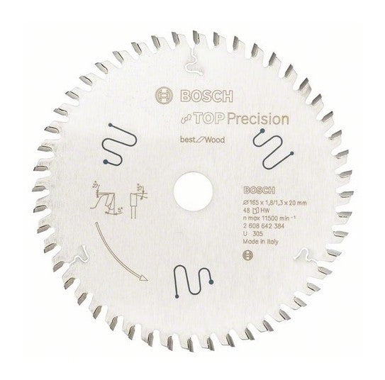 Bosch | Circular Saw Blade Ø 165mm 48 Tooth Top Precision for Wood - BPM Toolcraft