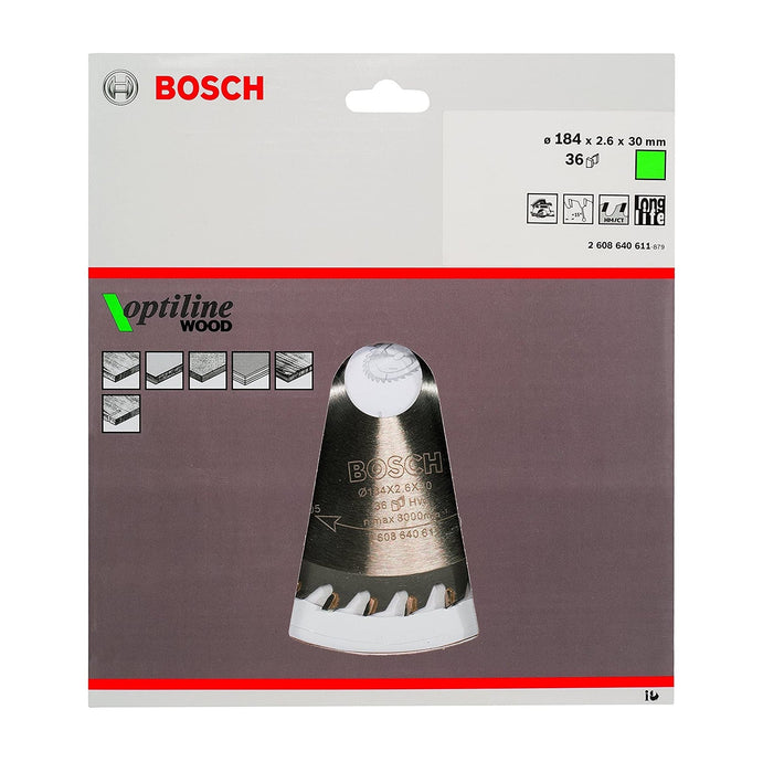 Bosch | Circular Saw Blade 184X30mm 36T Optiline for Wood