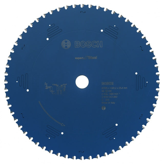 Bosch | Circular Saw Blade 305 x 25,4mm x 60T Expert for Metal - BPM Toolcraft