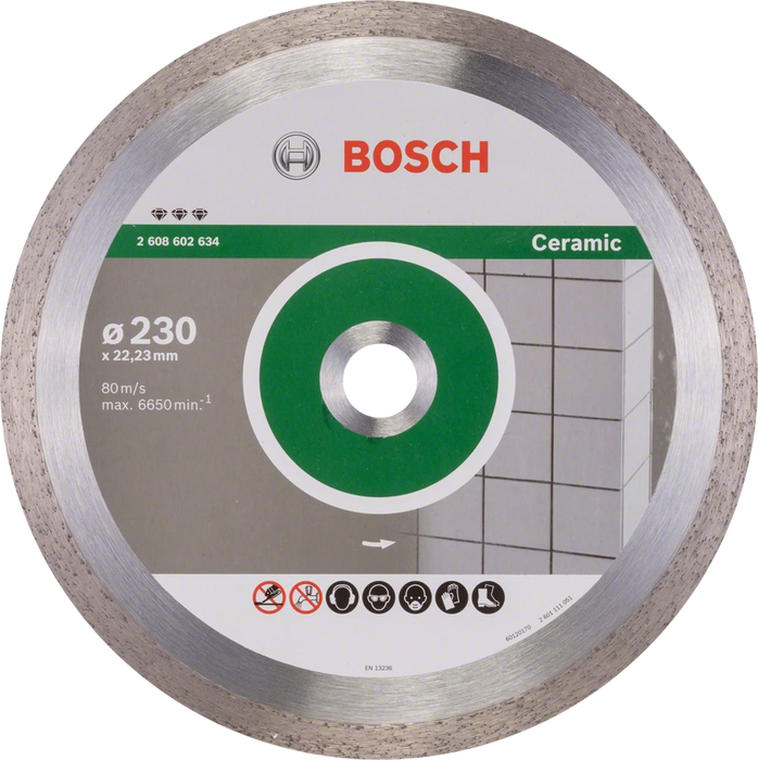 Bosch Professional | Cutting Disc Best for Ceramics 230 X 22,23 X 2,4 X 10mm Continuous Rim