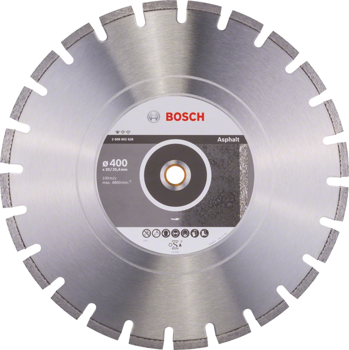 Bosch Professional | Cutting Disc Std for Asphalt 400X20/25,40X3,6X10mm Segmented