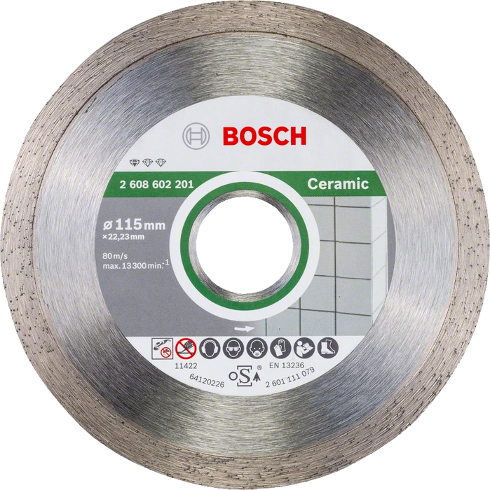 Bosch Professional | Cutting Disc Std for Ceramics 115X22,23X1,6X7mm Continuous Rim