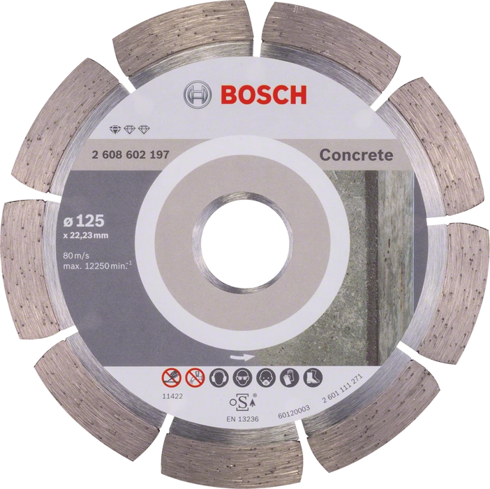 Bosch Professional | Cutting Disc Std for Concrete 125X22,23X1,6X10mm Segmented