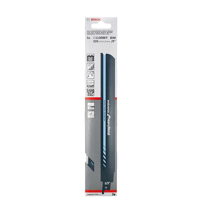 Bosch | Reciprocating Saw Blade S 1127 BEF Endurance for Heavy Metal 5Pk - BPM Toolcraft