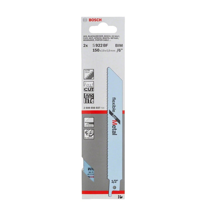 Bosch | Reciprocating Saw Blade S 922 BF Flexible for Metal 2Pk - BPM Toolcraft