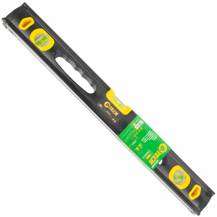 D-Tech | Spirit Level Beam 600mm X 1.6mm 3 X Vial 0.5mm Accur. Alum.