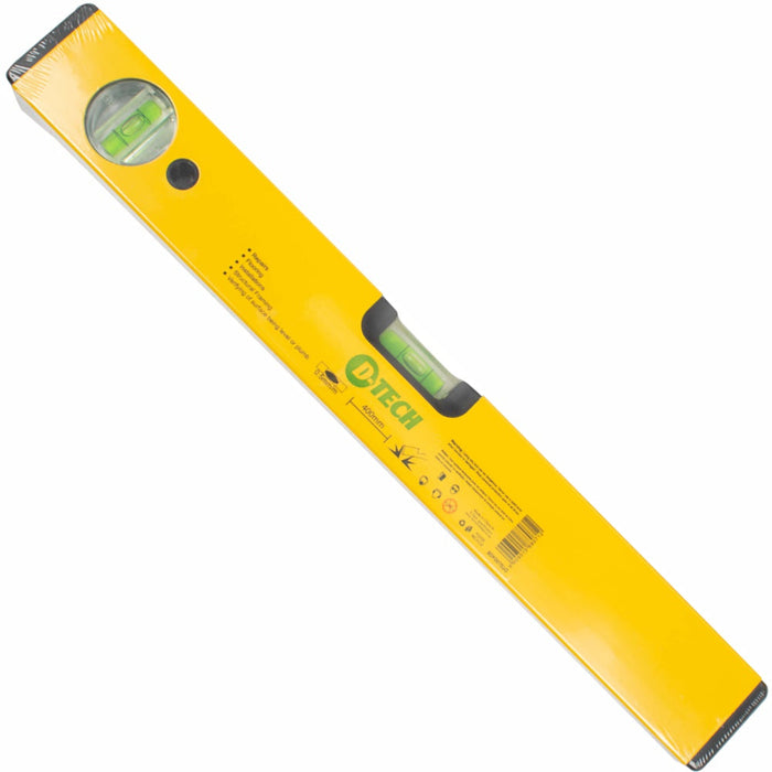 D-Tech | Spirit Level Box 400 X 1.4mm 2X Vials 0.5mm Acc. Alum.