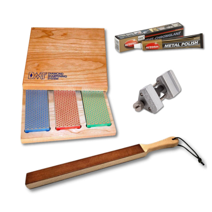 DMT | Diamond Whetstone™ Set + Honing Guide + Autosol + Strop COMBO