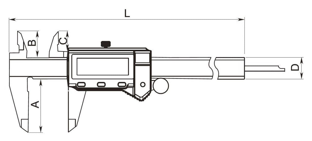 Dasqua | 200mm Digital Plastic Vernier Stainless Steel IP54 - BPM Toolcraft