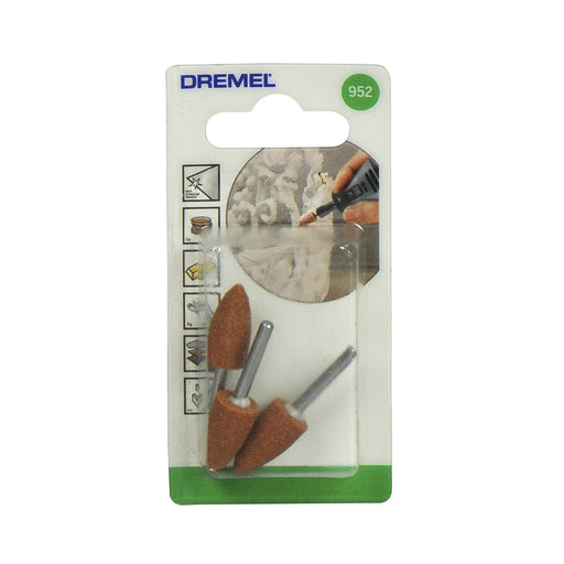 Dremel | Aluminium Oxide Stone, Bull Nose, 9,5mm 3Pk (952) - BPM Toolcraft