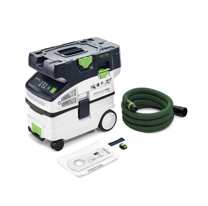 Festool | Cordless mobile dust extractor Cleantec CTLC MIDI Basic + 2x FREE 18V 3,1Ah Battery packs