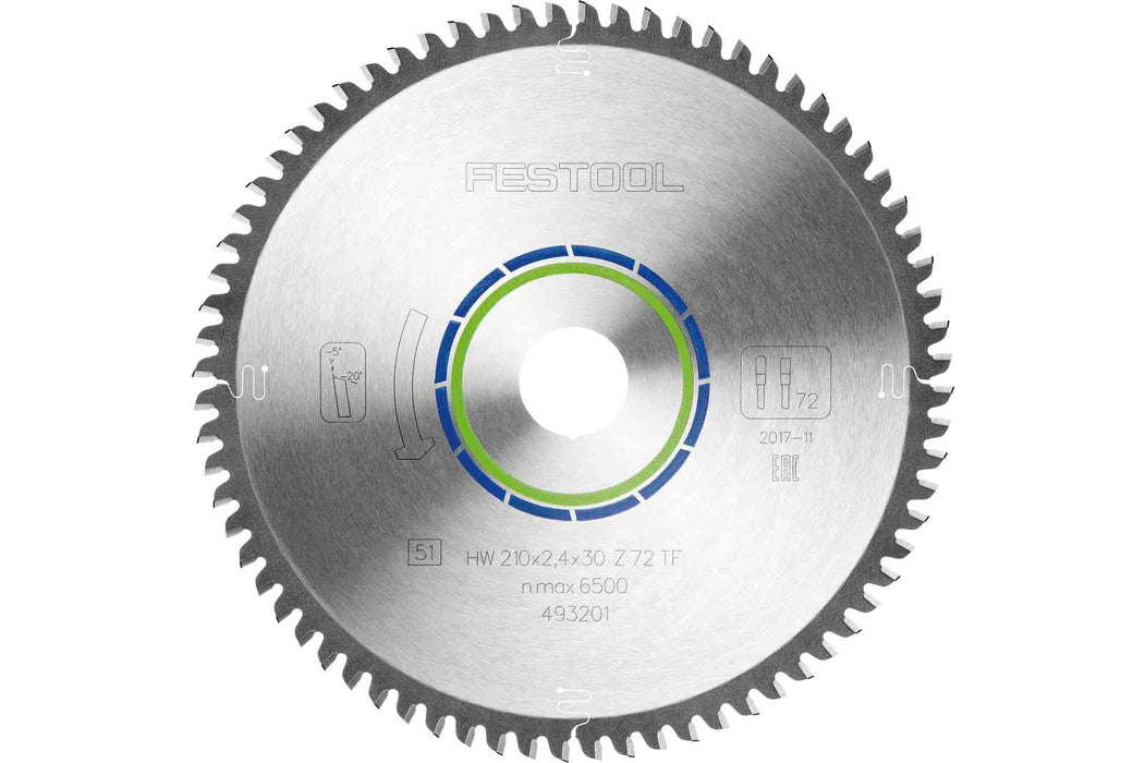 Festool | Saw blade HW 210x2,4x30 TF72 ALUMINIUM/PLASTICS