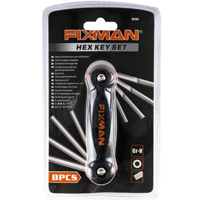 Fixman | Hex Key Wrench Set 9Pce (H5/64-H3/32-H1/8-H9/64-H5/32-H3/16-H7/