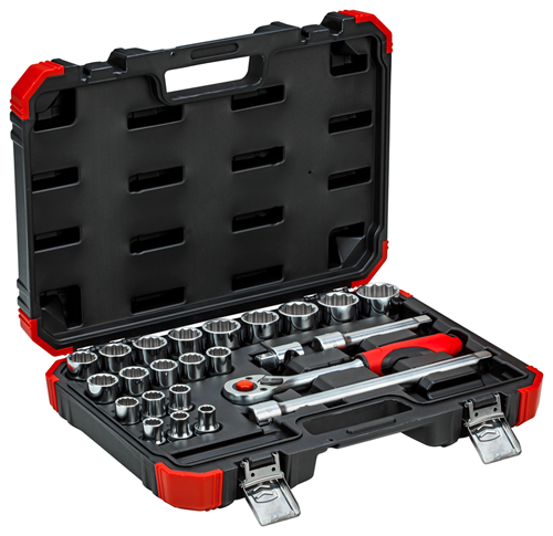 Gedore red | Socket Set 1/2" 10-32mm+Bits 24Pc