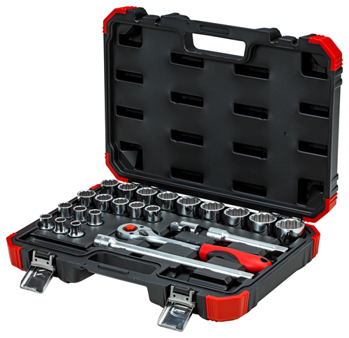 Gedore red | Socket Set 1/2" 10-32mm+Bits 24Pc