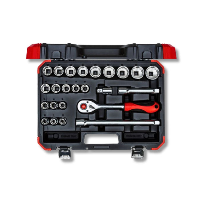 Gedore red | Socket Set 1/2" 10-32mm+Bits 24Pc