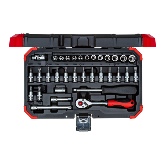 Gedore red | Socket Set 1/4" 4-13mm+Bits 33Pc