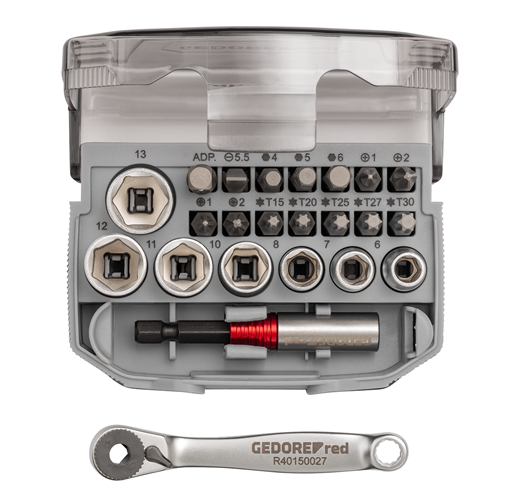 Gedore red | Socket Set 1/4" 6-13mm+Bits 23Pc