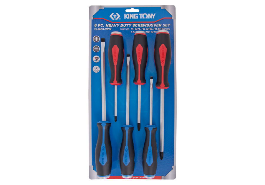 King Tony | Screwdriver Set Hex Shank Heavy Duty 6Pc