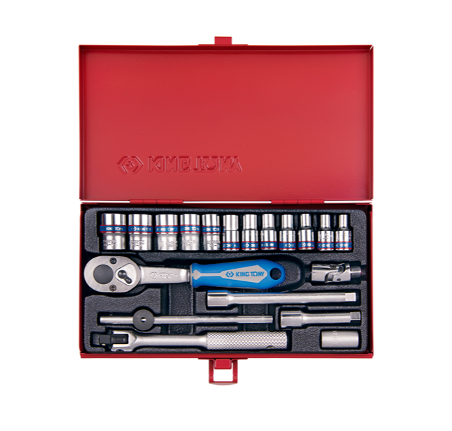 King Tony | Socket Set 1/4" 4-13mm 19Pc (Online Only) - BPM Toolcraft